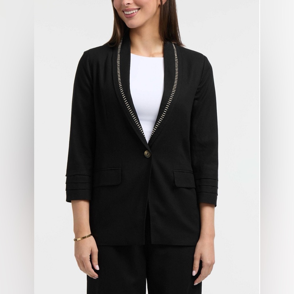 Ellen Tracy Women's Tailored Linen-Blend Blazer